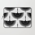 Japanese Crane Ornate Art Deco Monochrome Pattern II Laptop Sleeve Gallery Image 1