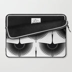 Japanese Crane Ornate Art Deco Monochrome Pattern II Laptop Sleeve Gallery Image 2