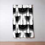 Japanese Crane Ornate Art Deco Monochrome Pattern II Window Curtain Gallery Image 3