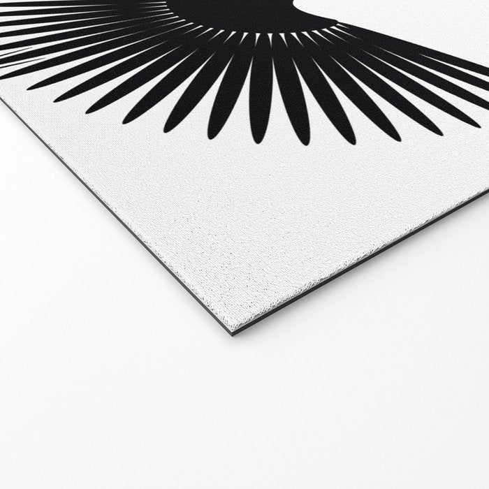 Japanese Crane Ornate Art Deco Monochrome Pattern II Welcome Mat Gallery Image 2