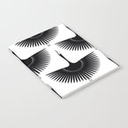 Japanese Crane Ornate Art Deco Monochrome Pattern II Notebook Gallery Image 2