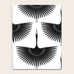 Japanese Crane Ornate Art Deco Monochrome Pattern II Notebook Gallery Image 4
