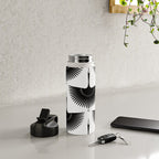 Japanese Crane Ornate Art Deco Monochrome Pattern II Water Bottle Gallery Image 4