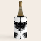 Japanese Crane Ornate Art Deco Monochrome Pattern II Wine Chiller Gallery Image 1