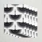 Japanese Crane Ornate Art Deco Monochrome Pattern II Wrapping Paper Gallery Image 3