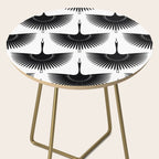 Japanese Crane Ornate Art Deco Monochrome Pattern II Side Table Gallery Image 2