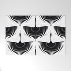Japanese Crane Ornate Art Deco Monochrome Pattern II Welcome Mat Gallery Image 1