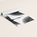Japanese Crane Ornate Art Deco Monochrome Pattern II Yoga Mat Gallery Image 2