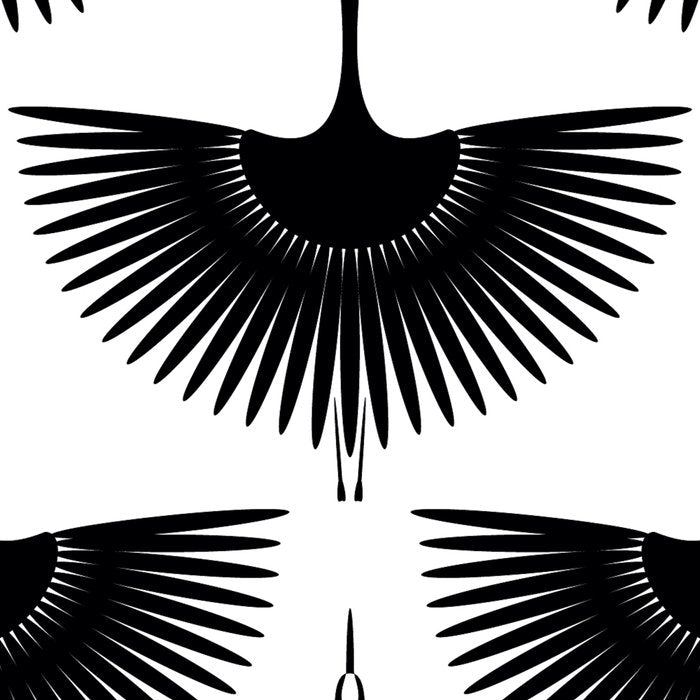 Japanese Crane Ornate Art Deco Monochrome Pattern II Coffee Mug Gallery Image 2