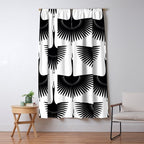 Japanese Crane Ornate Art Deco Monochrome Pattern II Window Curtain Gallery Image 5