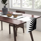 Japanese Crane Ornate Art Deco Monochrome Pattern II Table Runner Gallery Image 2