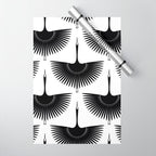 Japanese Crane Ornate Art Deco Monochrome Pattern II Wrapping Paper Gallery Image 1