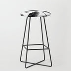 Japanese Crane Ornate Art Deco Monochrome Pattern II Stool Gallery Image 1