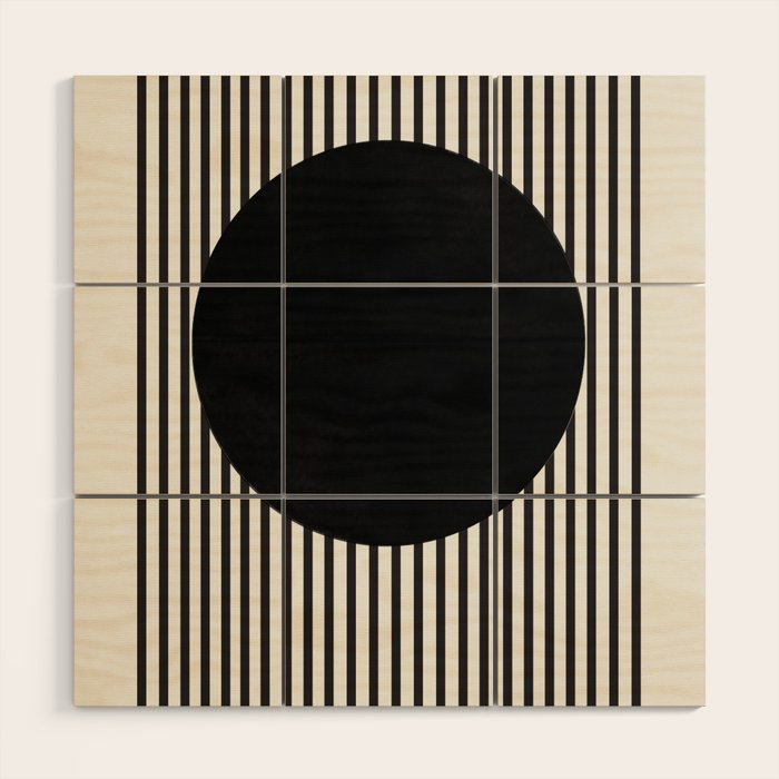 Stripes and Circle, Bauhaus Style  Wood Wall Art Gallery Image 1