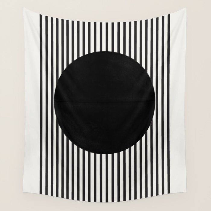 Stripes and Circle, Bauhaus Style  Wall Tapestry Gallery Image 1