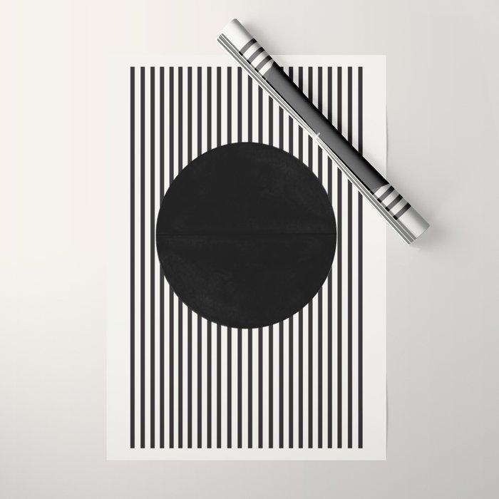 Stripes and Circle, Bauhaus Style  Wrapping Paper Gallery Image 1