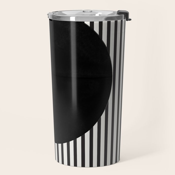 Stripes and Circle, Bauhaus Style  Travel Mug Gallery Image 2