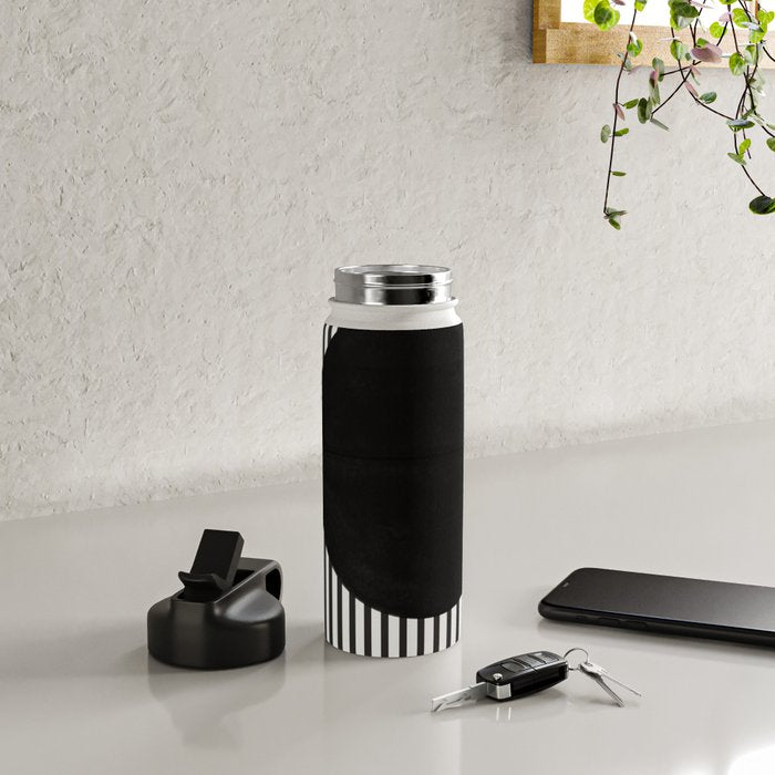 Stripes and Circle, Bauhaus Style  Water Bottle Gallery Image 4