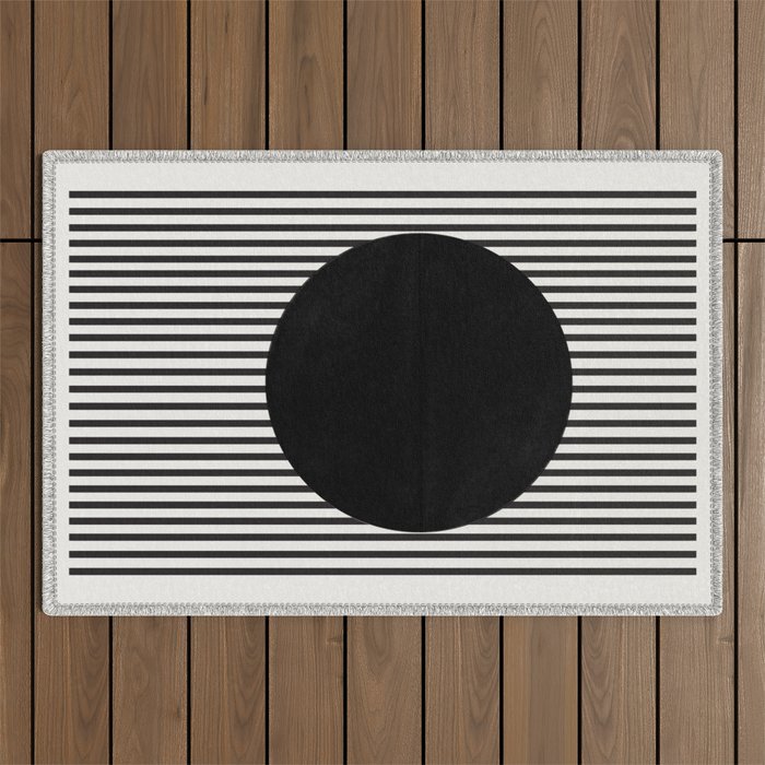 Stripes and Circle, Bauhaus Style  Outdoor Rug Gallery Image 1