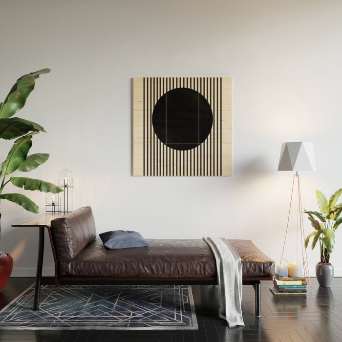 Stripes and Circle, Bauhaus Style  Wood Wall Art Gallery Image 2