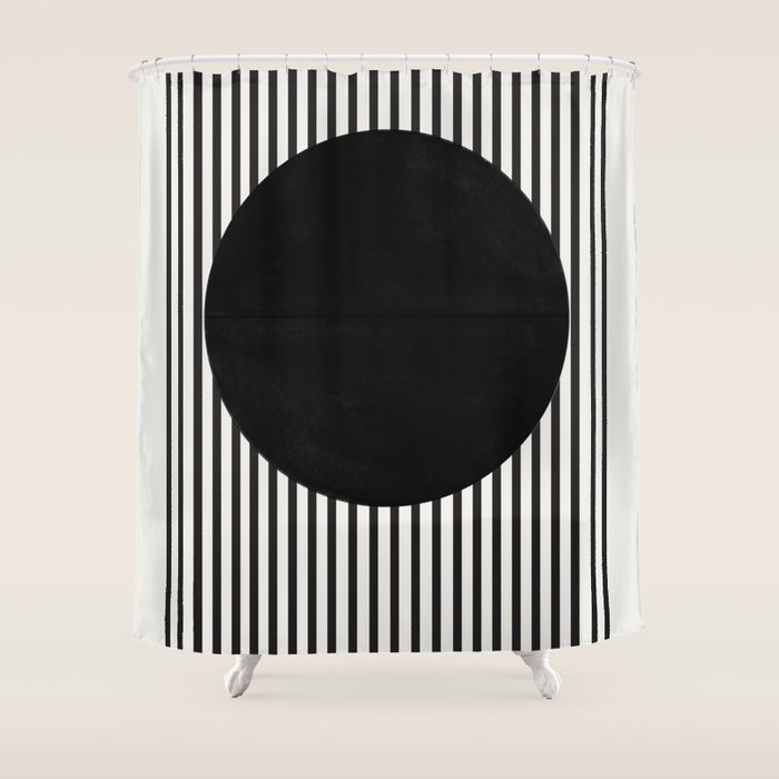 Stripes and Circle, Bauhaus Style  Shower Curtain Gallery Image 1