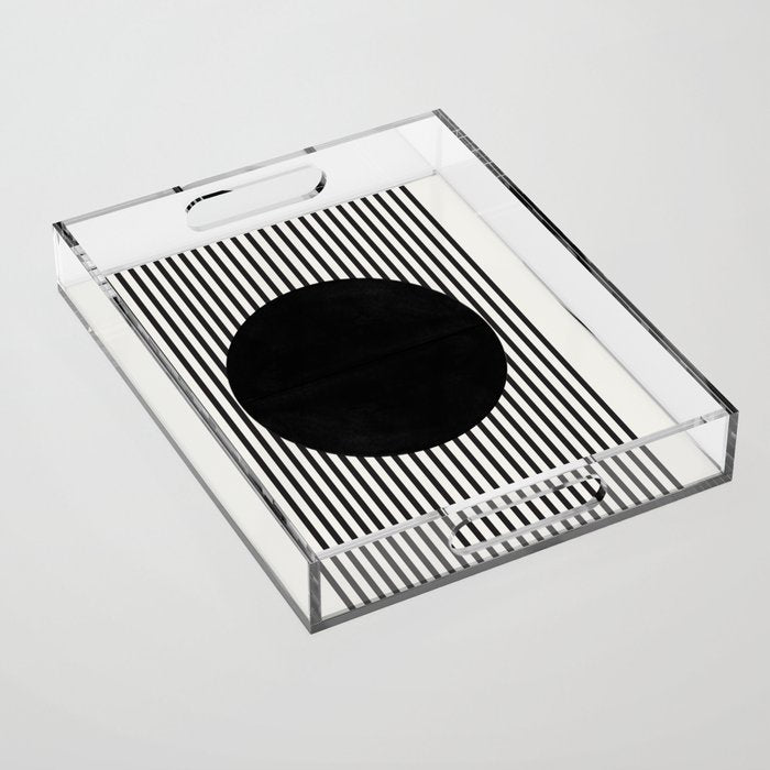 Stripes and Circle, Bauhaus Style  Acrylic Tray Gallery Image 1
