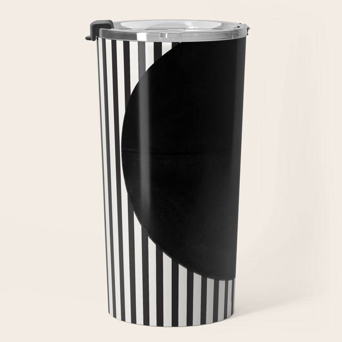 Stripes and Circle, Bauhaus Style  Travel Mug Gallery Image 3