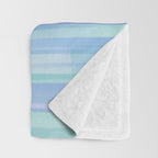 Abstract Watercolor Waves in Cool Blue Throw Blanket Gallery Image 3