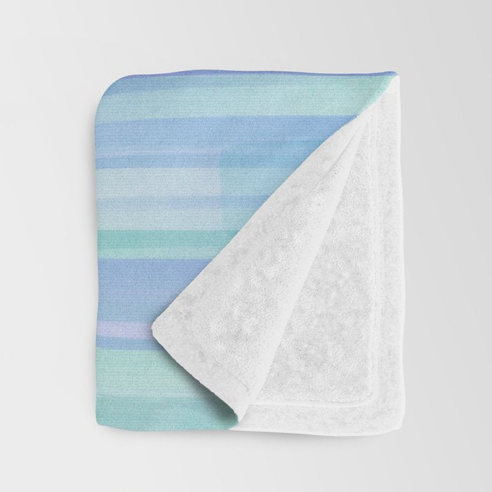 Abstract Watercolor Waves in Cool Blue Throw Blanket Gallery Image 3