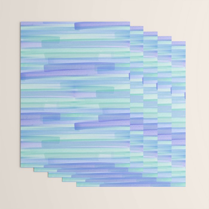 Abstract Watercolor Waves in Cool Blue Wrapping Paper Gallery Image 3
