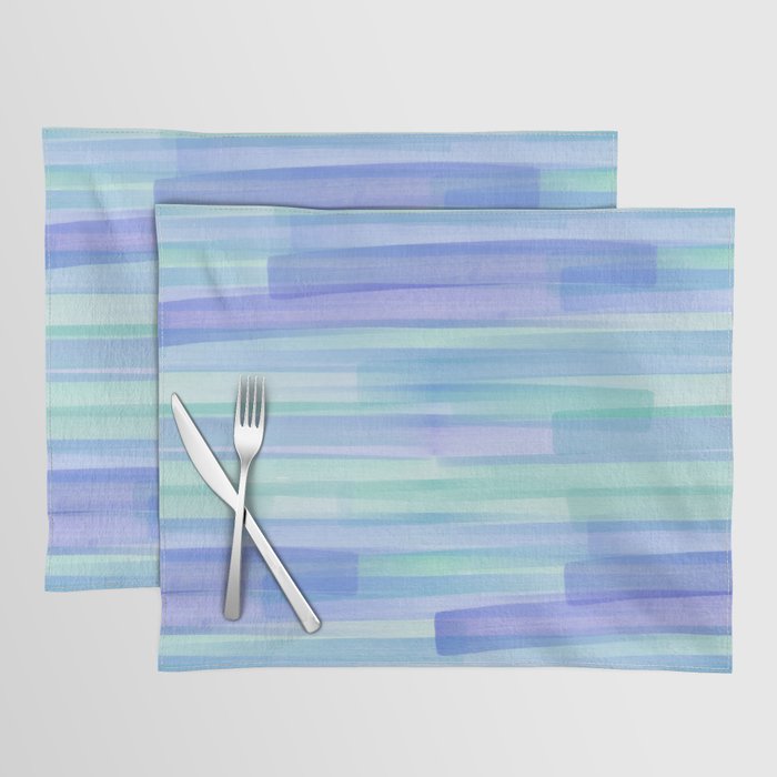 Abstract Watercolor Waves in Cool Blue Placemat Gallery Image 1