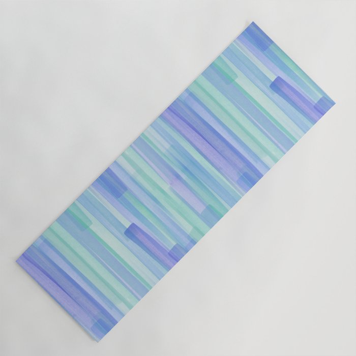 Abstract Watercolor Waves in Cool Blue Yoga Mat Gallery Image 1