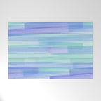 Abstract Watercolor Waves in Cool Blue Welcome Mat Gallery Image 1