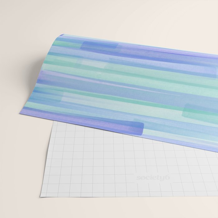 Abstract Watercolor Waves in Cool Blue Wrapping Paper Gallery Image 2