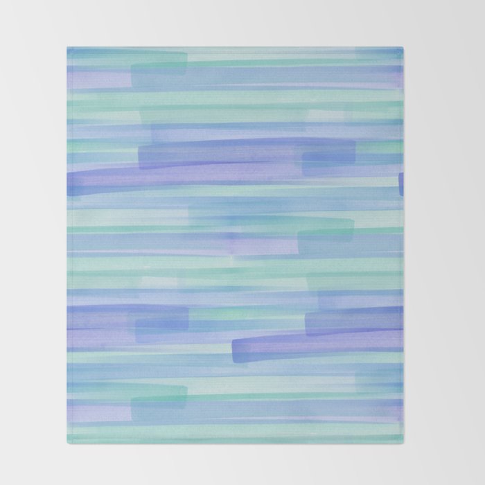 Abstract Watercolor Waves in Cool Blue Throw Blanket Gallery Image 2