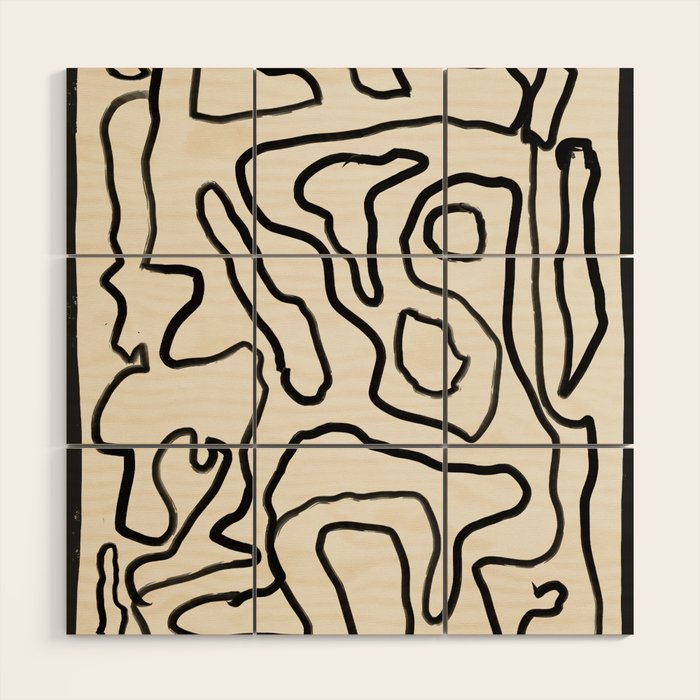 Abstract line art 154 Wood Wall Art Gallery Image 1