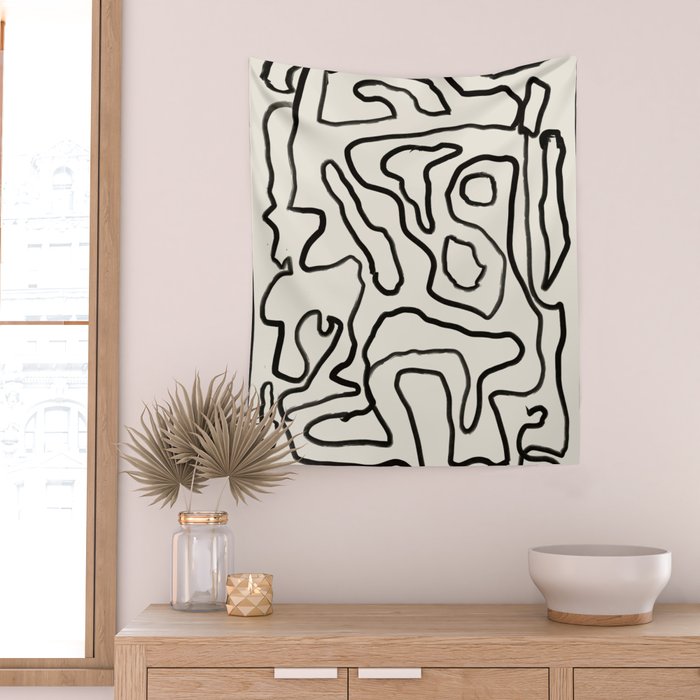 Abstract line art 154 Wall Tapestry Gallery Image 2