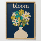 Bloom Retro Flowers in Vase on Blue Serving Tray Gallery Image 1
