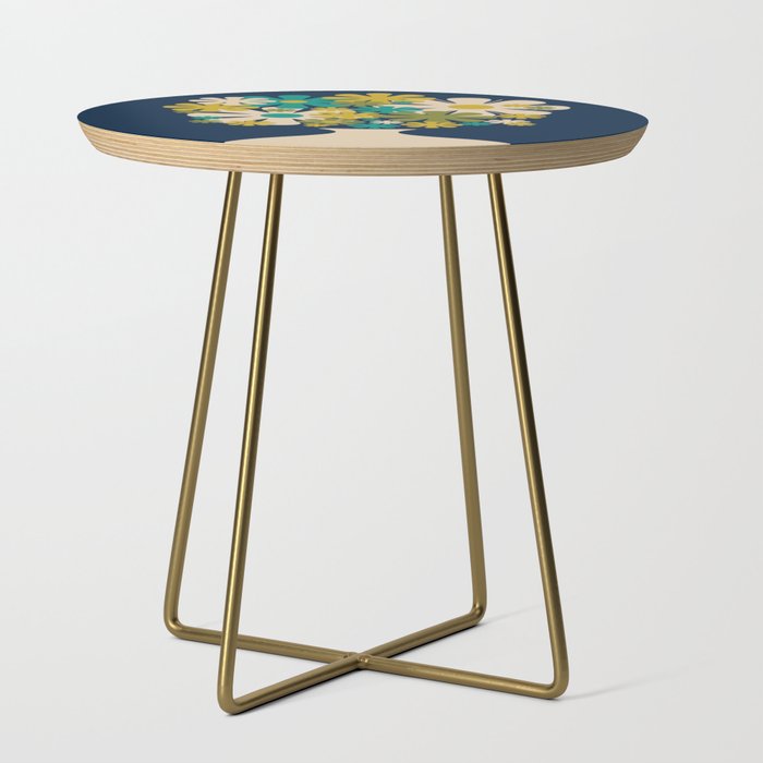 Bloom Retro Flowers in Vase on Blue Side Table Gallery Image 1