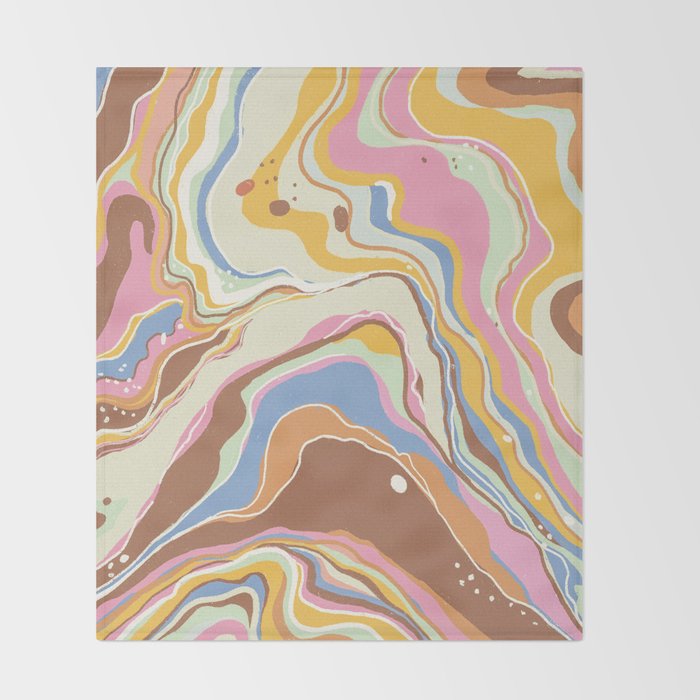 Retro marble #2 Throw Blanket Gallery Image 2