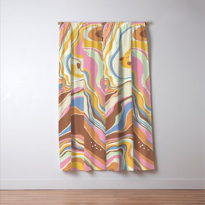 Retro marble #2 Window Curtain Gallery Image 3