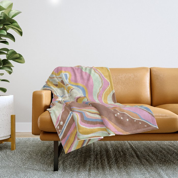 Retro marble #2 Throw Blanket Gallery Image 1