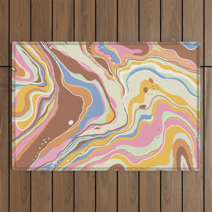 Retro marble #2 Outdoor Rug Gallery Image 1