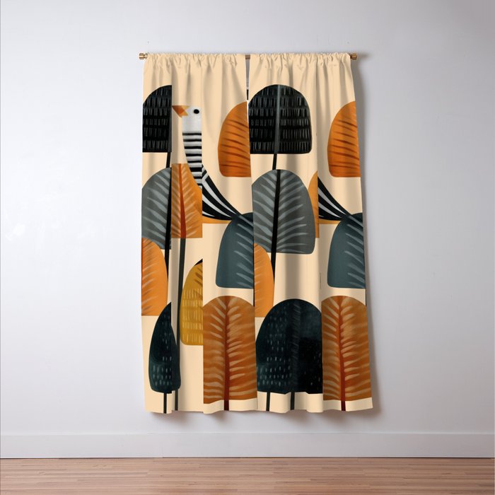Song in the Autumn Grove Window Curtain Gallery Image 3