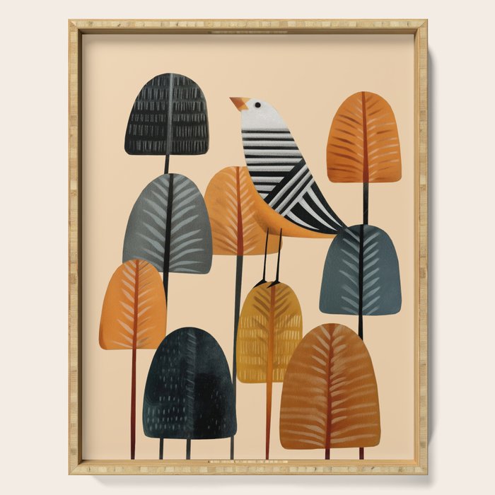Song in the Autumn Grove Serving Tray Gallery Image 1