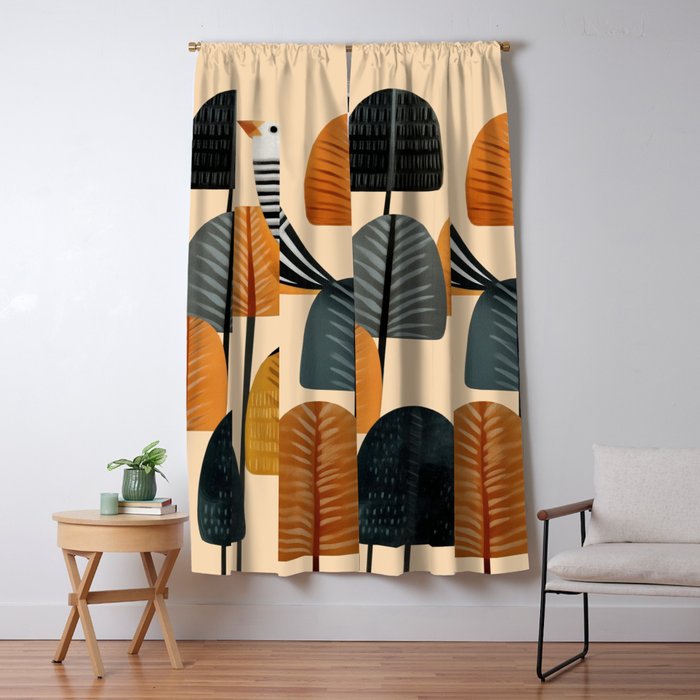 Song in the Autumn Grove Window Curtain Gallery Image 5