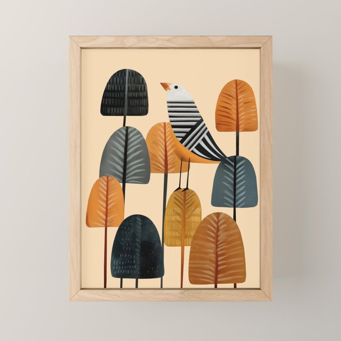 Song in the Autumn Grove Mini Art Print Gallery Image 1