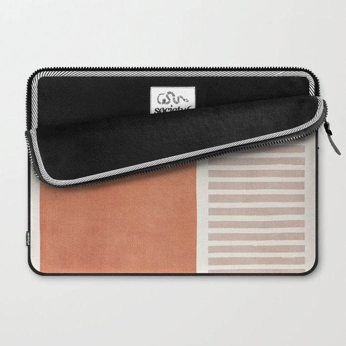 Terracotta Brown Beige Modern Minimalist Artwork Laptop Sleeve Gallery Image 2