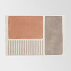 Terracotta Brown Beige Modern Minimalist Artwork Rug Gallery Image 2