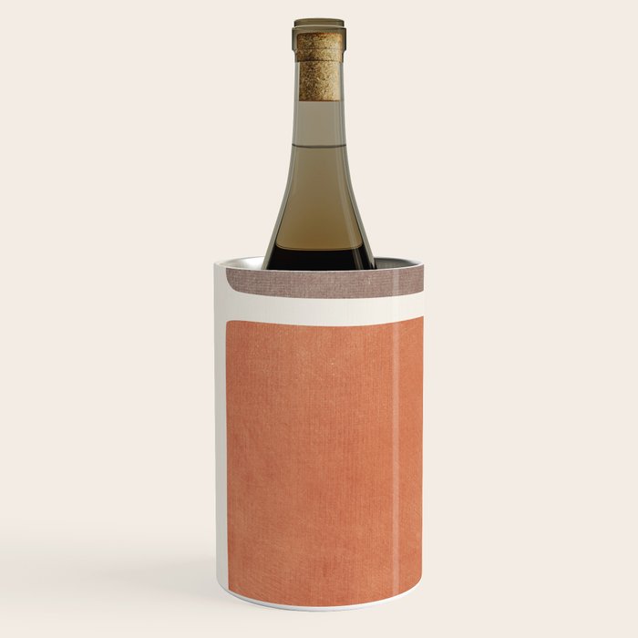 Terracotta Brown Beige Modern Minimalist Artwork Wine Chiller Gallery Image 2